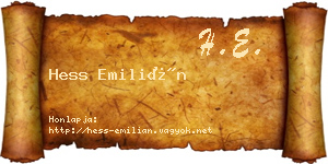 Hess Emilián névjegykártya